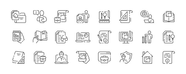 Education icon collection. Online and offline learning. Education design. Linear style. Vector icons