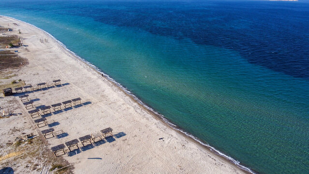 Tigaki or Tigkaki beach, very long and beautiful sandy beach on the island of Kos. Greece