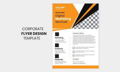 Creative And Modern Flyer Template. The Best Marketing Service Flyer Design Template.