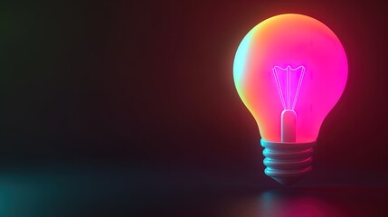 Fototapeta premium Vibrant 3D Light Bulb Inside a Speech Bubble: Ideal Poster for Creative Spaces, Offices, and Sports Interiors to Inspire Innovation and Communication!