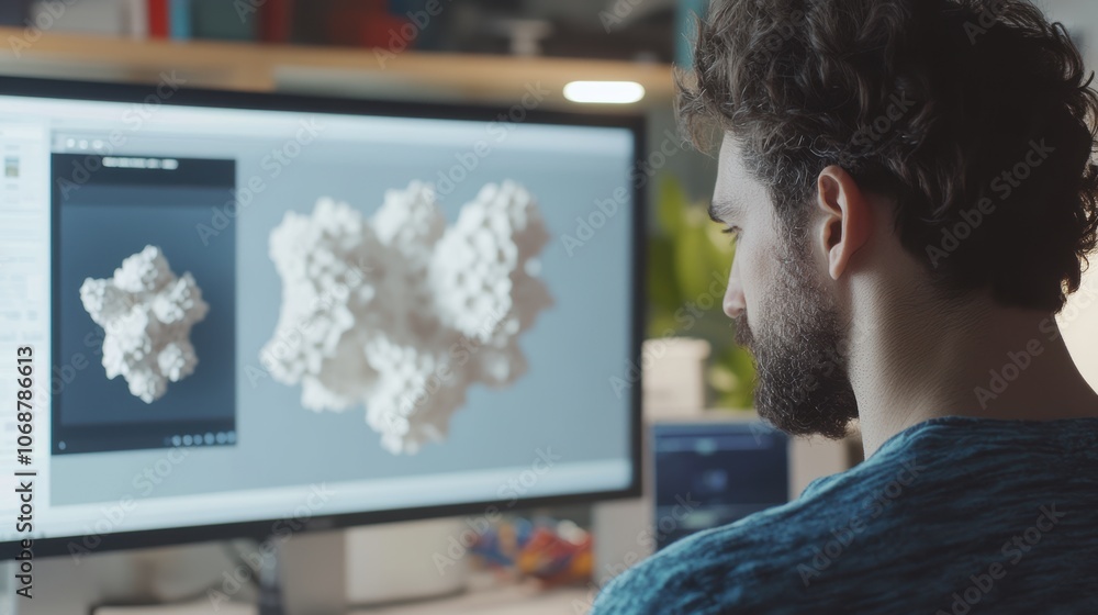Poster close-up of 3d printer creating intricate designs
