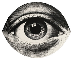 PNG An isolated black and white shock eye drawing surreal style.