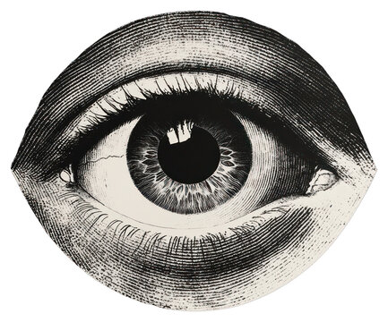 PNG An isolated black and white shock eye drawing surreal style.