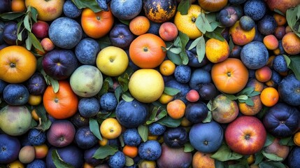 Vibrant Assortment of Fresh Fruits on a Colorful Surface