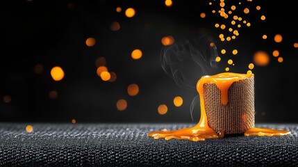 Candle wax drips hazardously close to tablecloth highlighting the need for candle safety awareness