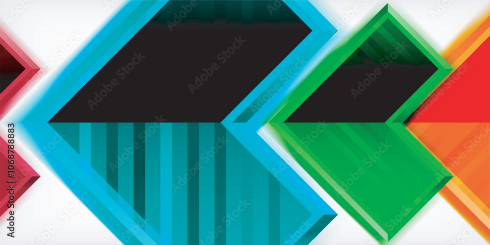 Aufkleber Arrow symbols created with 3d effects and line texture geometric abstract background