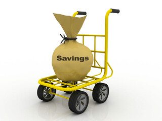 3d illustration people attract money saving concept
