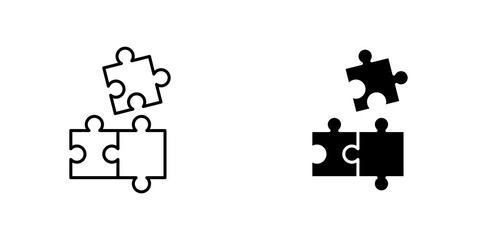 Puzzle icon symbol collection on white background.