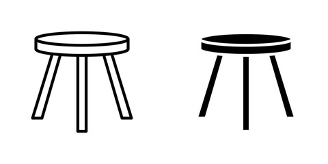 Stool icon symbol collection on white background.