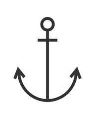 Anchor vector icon. Naval marine symbol. Sailing and maritime sign logo. Silhouette shape isolated on white background.