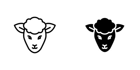 Lamb icon symbol collection on white background.