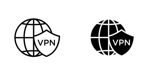 Fototapeta premium Vpn icon symbol collection on white background.