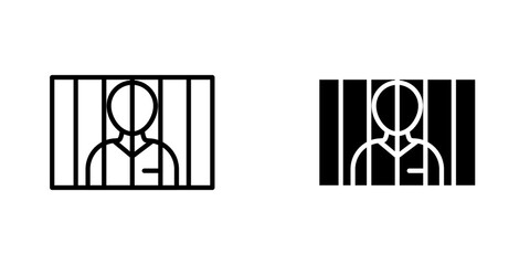 Prisoner icon symbol collection on white background.