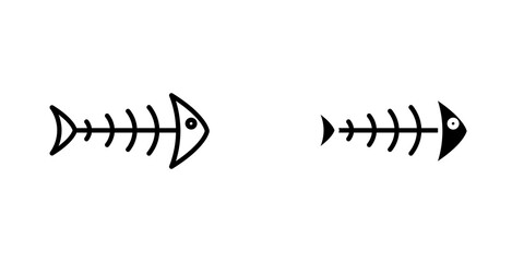 Fishbone icon symbol collection on white background.