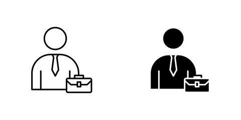 Businessman icon symbol collection on white background.