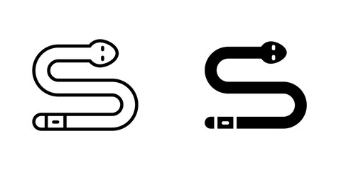 Snake icon symbol collection on white background.