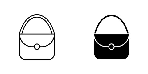 Woman purse icon symbol collection on white background.