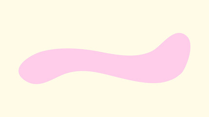 Minimalist Abstract pink Wave Shape on Cream Background