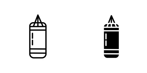 Punching bag icon symbol collection on white background.