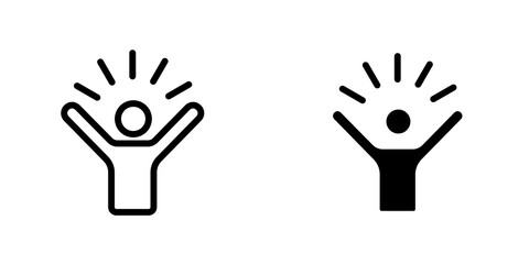 Self confidence icon symbol collection on white background.