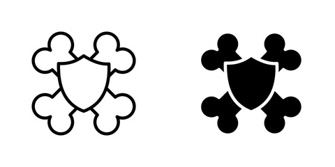 Strong healthy bones icon symbol collection on white background.