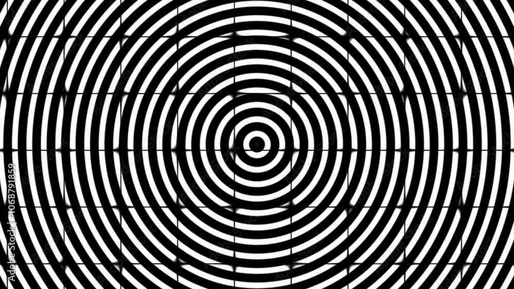 Aufkleber dynamic black and white circular pattern with shimmering contrasts