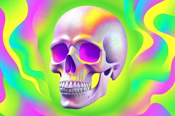Obraz premium Vibrant Abstract Colorful Skull Art Design Pattern