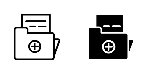 Medical history icon symbol collection on white background.