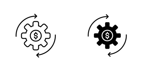 Business model icon symbol collection on white background.