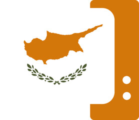 Monitor and CPU icon Cyprus Flag