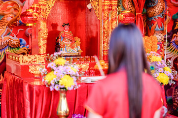 Traditional Shrine with Offerings and Decorations