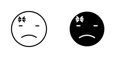 Fototapeta premium Headache icon symbol collection on white background. icon symbol collection on white background.