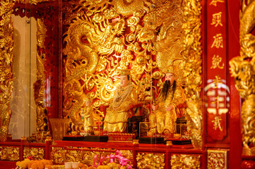 Golden Shrine of Deities in Ornate Display