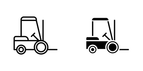 Forklift icon symbol collection on white background.