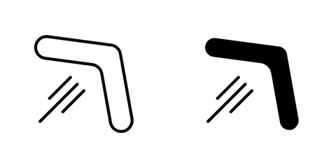 Boomerang icon symbol collection on white background.