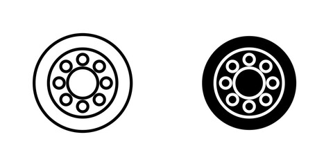 Car bearing icon symbol collection on white background.