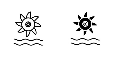 Hydro power icon symbol collection on white background.