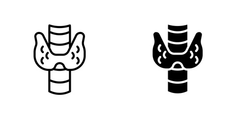 Thyroid icon symbol collection on white background.