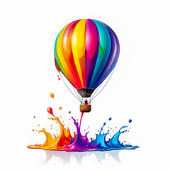 Obraz premium Illustration of Hot Air Balloon on white background.