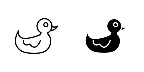 Duck icon symbol collection on white background.