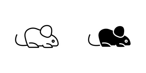 Rat icon symbol collection on white background.