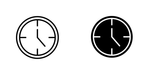 Time icon symbol collection on white background.