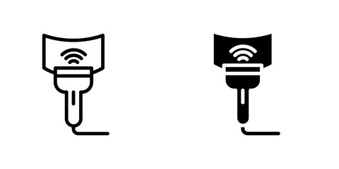 Ultrasound icon symbol collection on white background.