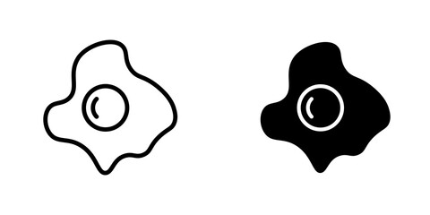 Omelet icon symbol collection on white background.