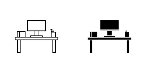 Workspace icon symbol collection on white background.