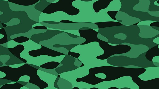Dynamic Jungle Camouflage Pattern with Fluid Motions