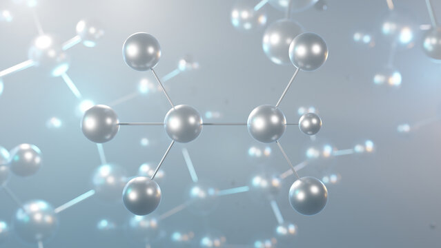 halothane molecular structure, 3d model molecule, fluothane, structural chemical formula view from a microscope
