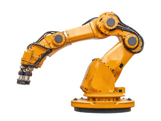 Bright yellow robotic arm designed for industrial automation