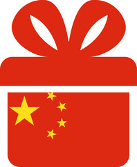 China Flag on Gift Icon