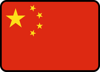 China Flag Rounded Rectangle Icon